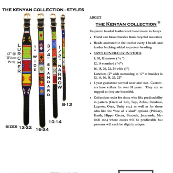 The Kenyon Collection Lagoon Beaded Leather Dog Lead and Collar NWOT - Picture 3 of 12